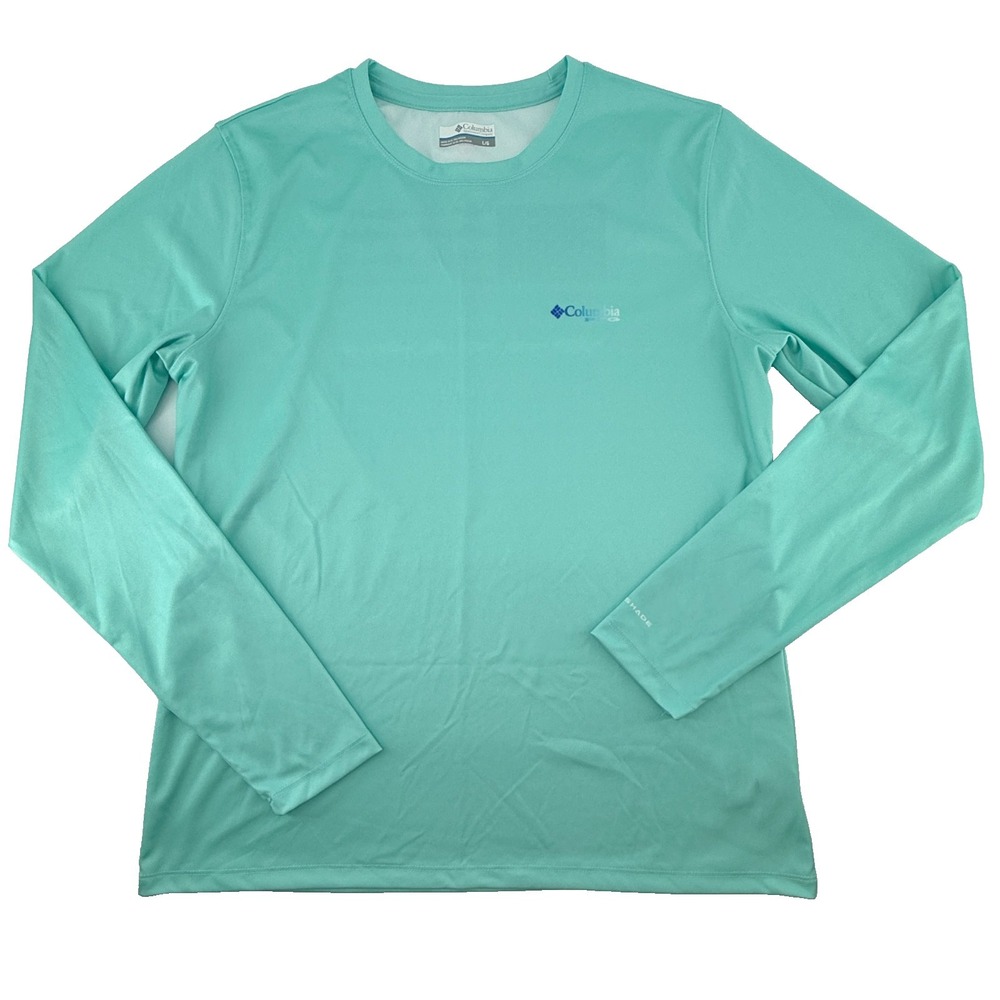 Columbia PFG Womens Large Blue Long Sleeve Fishing Shirt Outdoor Top